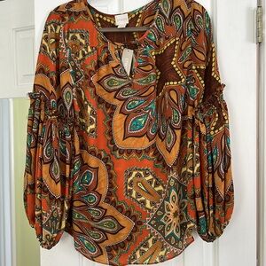 Women’s Chico’s Colorful Blouse.Sz-1 (8-10 Women’s).Tags on.Never Worn.